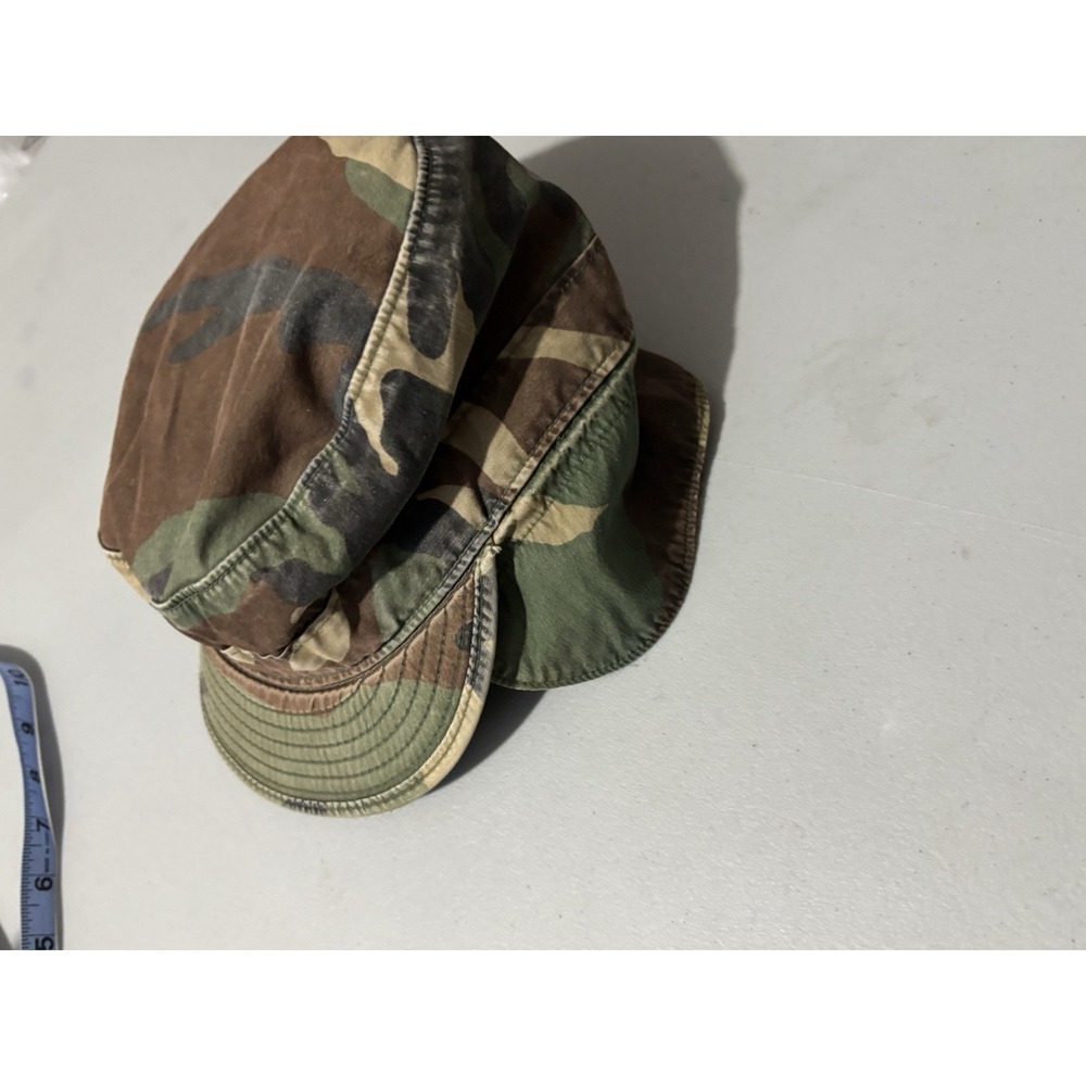 GENUINE US ARMY MILITARY PATROL CAP HAT WOODLAND CAMO Sz 6 7/8